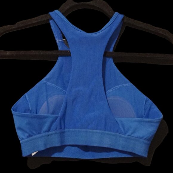 Adidas Royal Blue Racerback Sports Bra with Mesh Back Size Small - Picture 3 of 3